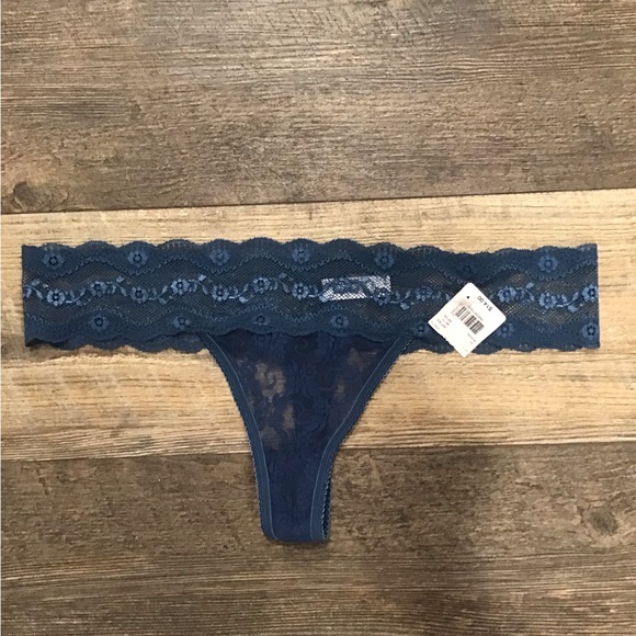 b’tempt’d Teal Lace Thong Panties size X-Large (8) - Picture 1 of 3